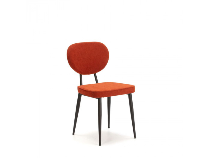 Lot de 2 chaises DAPHNE tissu simili daim et pieds noirs