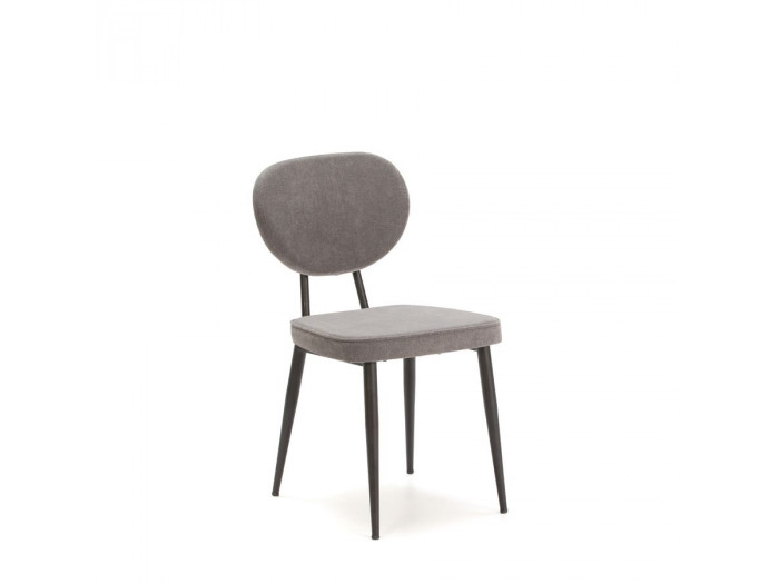 Lot de 2 chaises DAPHNE tissu simili daim et pieds noirs