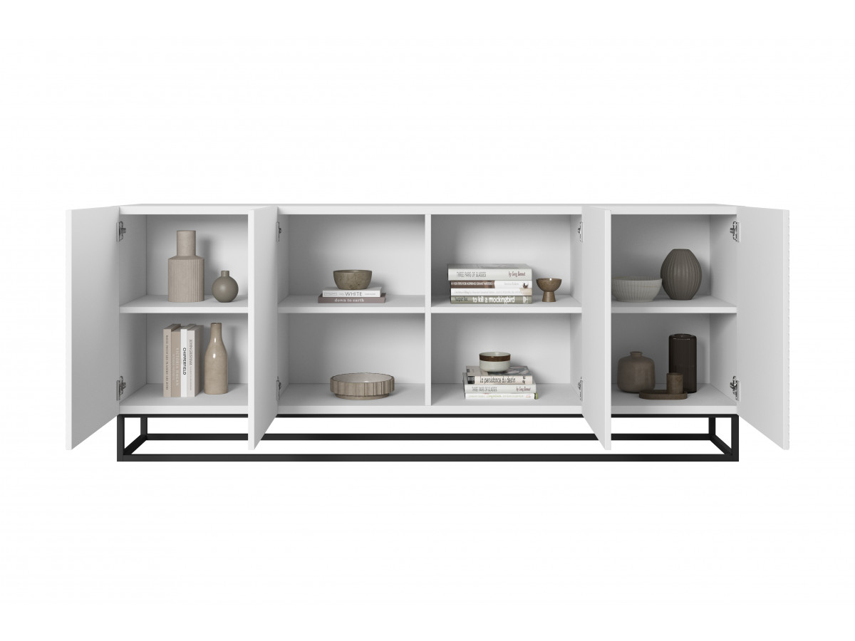 ALICE 4-deurs dressoir 200 cm metalen poten