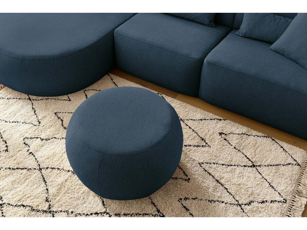 Canapé d'angle fixe EVEREST tissu chiné - Orange - Angle droit - 10 coussins