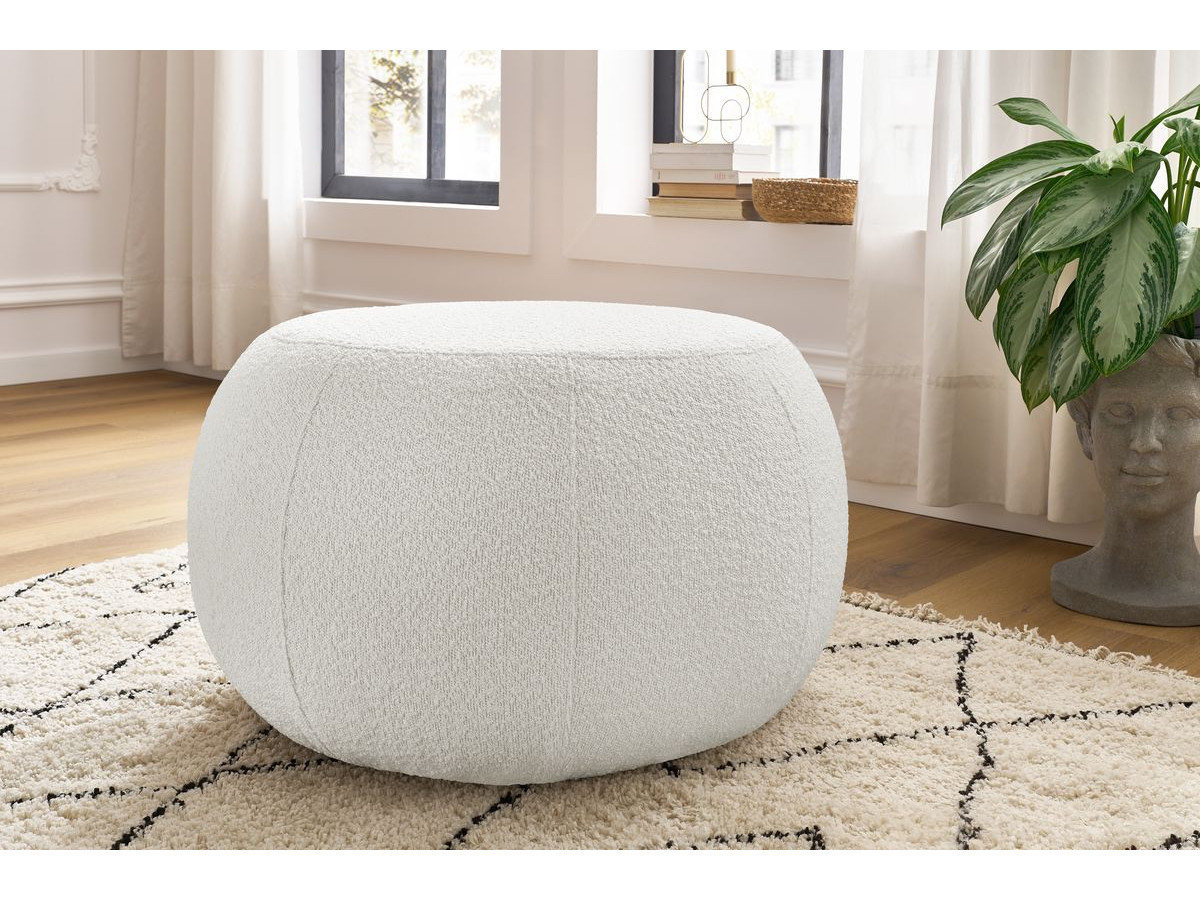 Pouf ALESIA bouclette blanc — vue 4