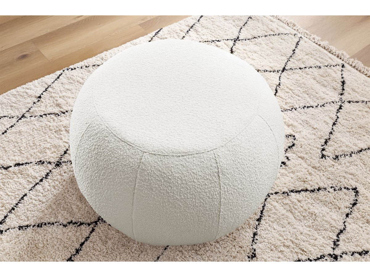 Pouf ALESIA bouclette blanc — vue 5
