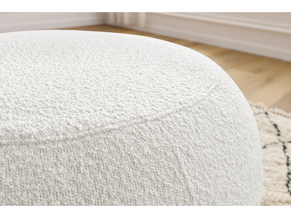 Pouf ALESIA bouclette blanc — vue 6