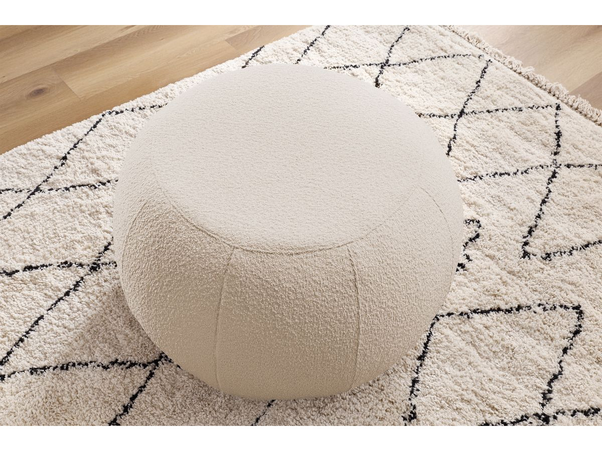 Pouf ALESIA bouclette beige — vue 5