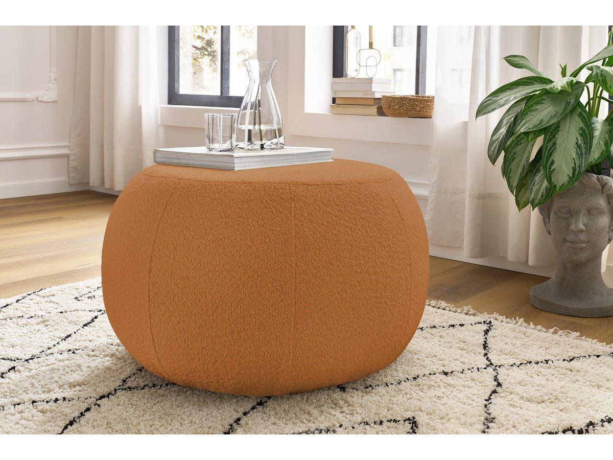 Pouf ALESIA bouclette jaune