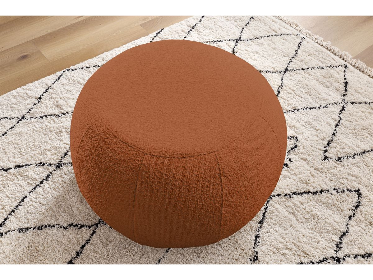 Pouf ALESIA bouclette orange — vue 5