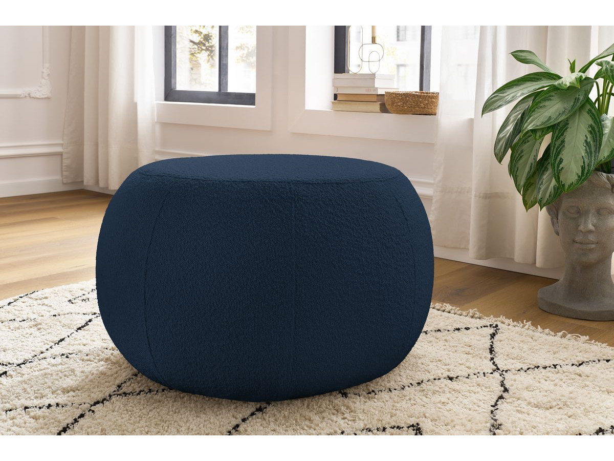 Pouf ALESIA bouclette bleu foncé — vue 4