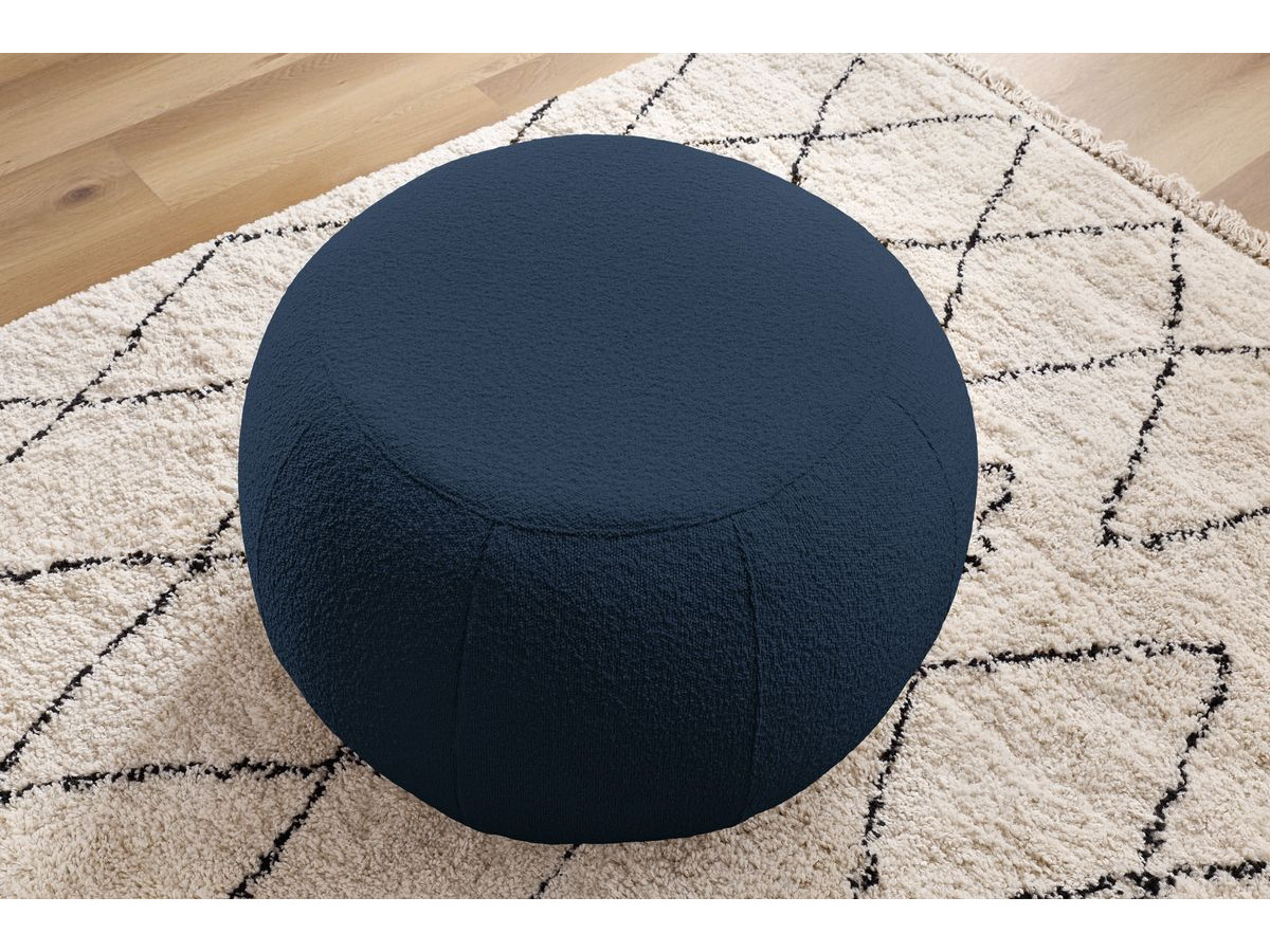 Pouf ALESIA bouclette bleu foncé — vue 5