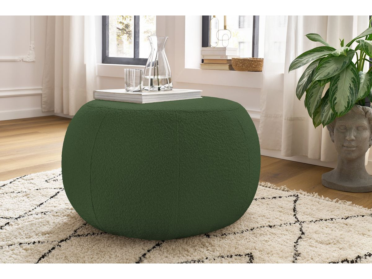 Pouf ALESIA bouclette vert