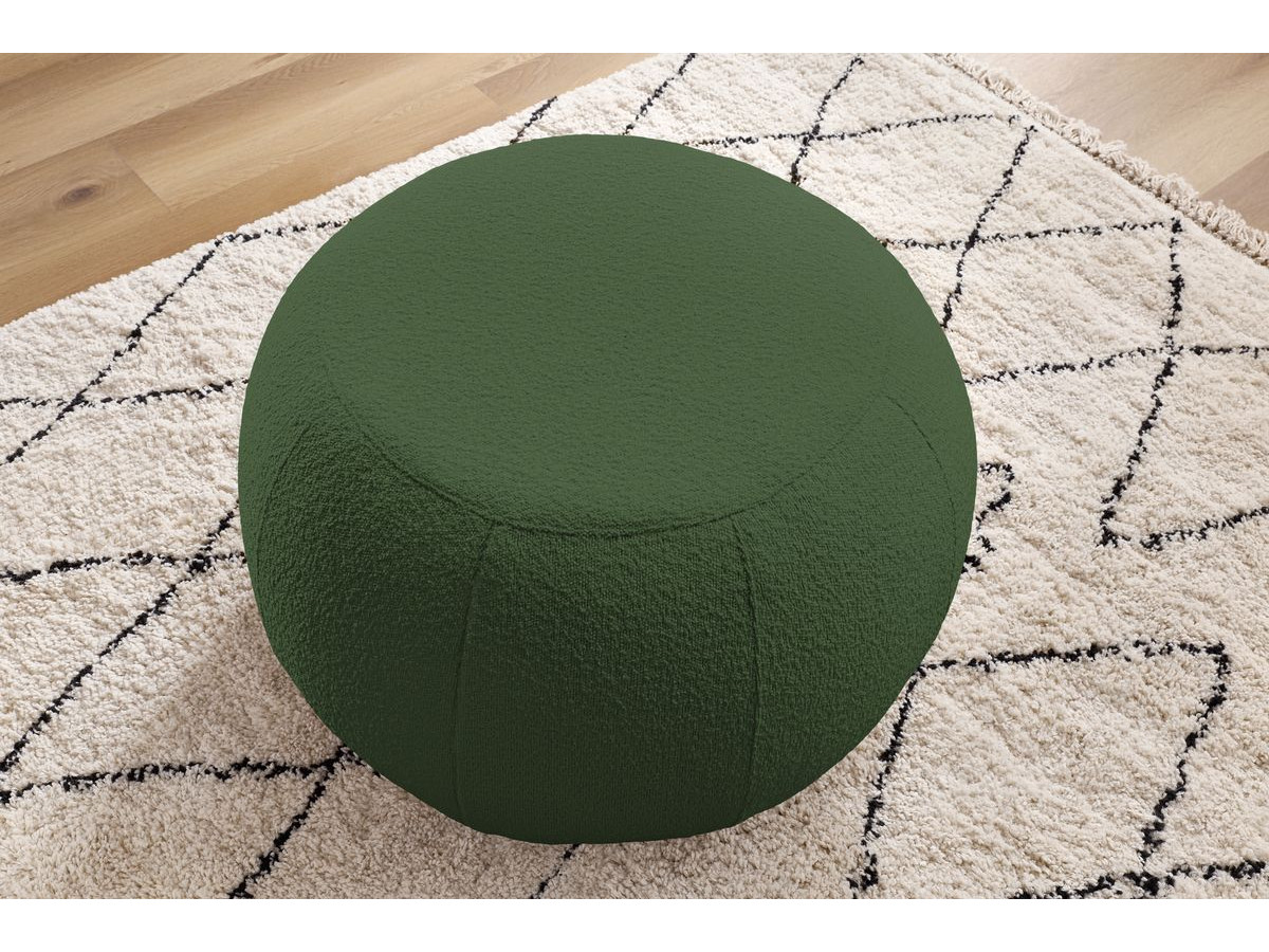 Pouf ALESIA bouclette vert — vue 5