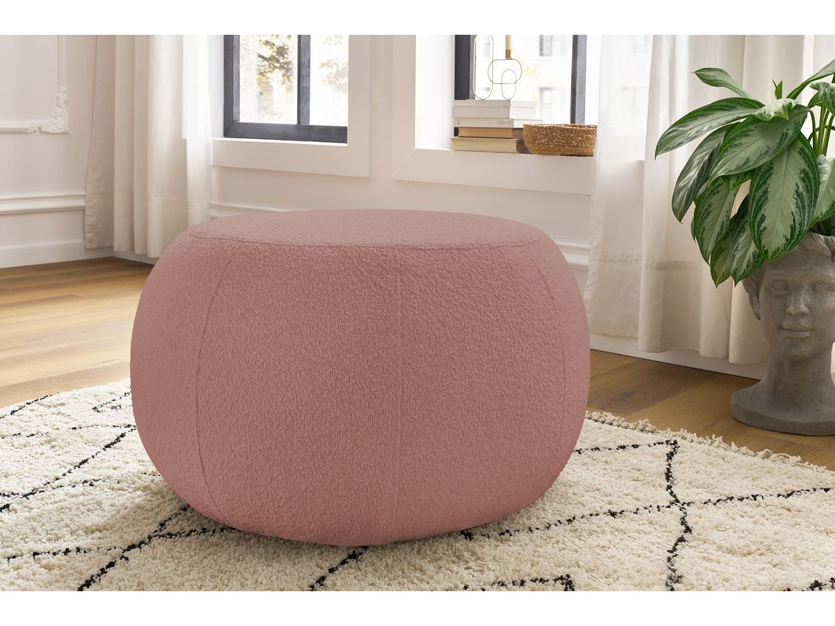 Pouf ALESIA bouclette rose — vue 4