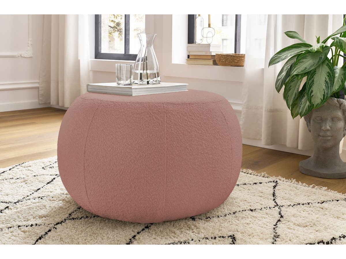 Pouf ALESIA bouclette rose