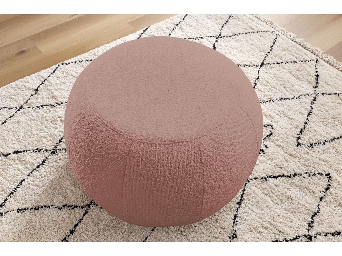 Pouf ALESIA bouclette rose — vue 5