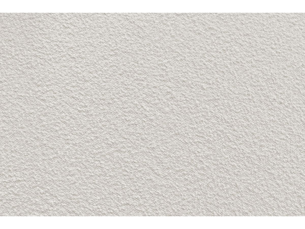 Canapé d'angle fixe ALESIA tissu bouclette avec pouf