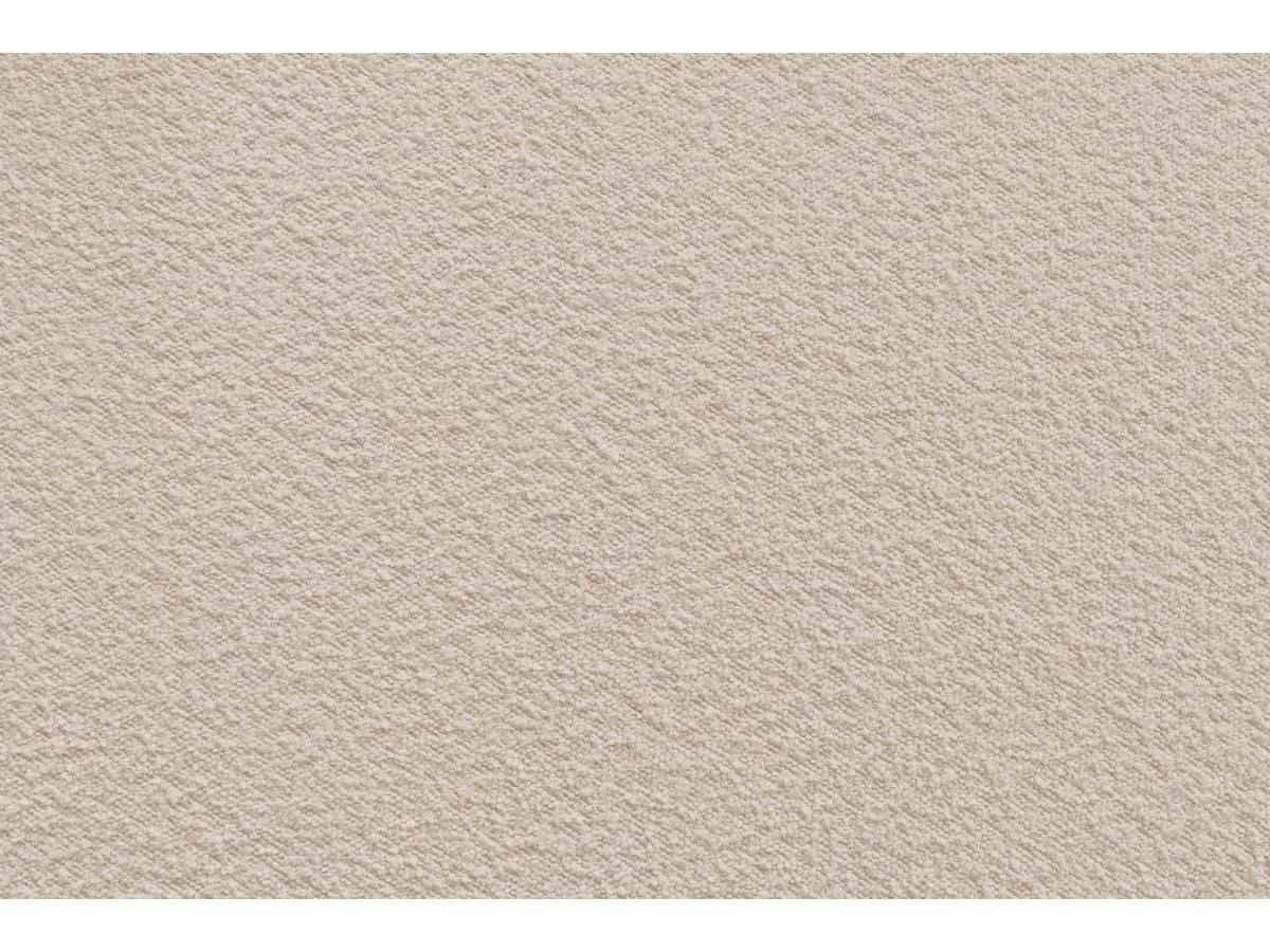Canapé d'angle fixe ALESIA tissu bouclette avec pouf