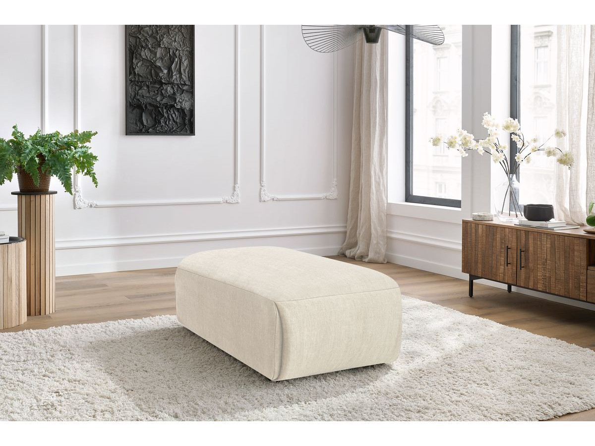 Pouf petit JEANNE velours beige