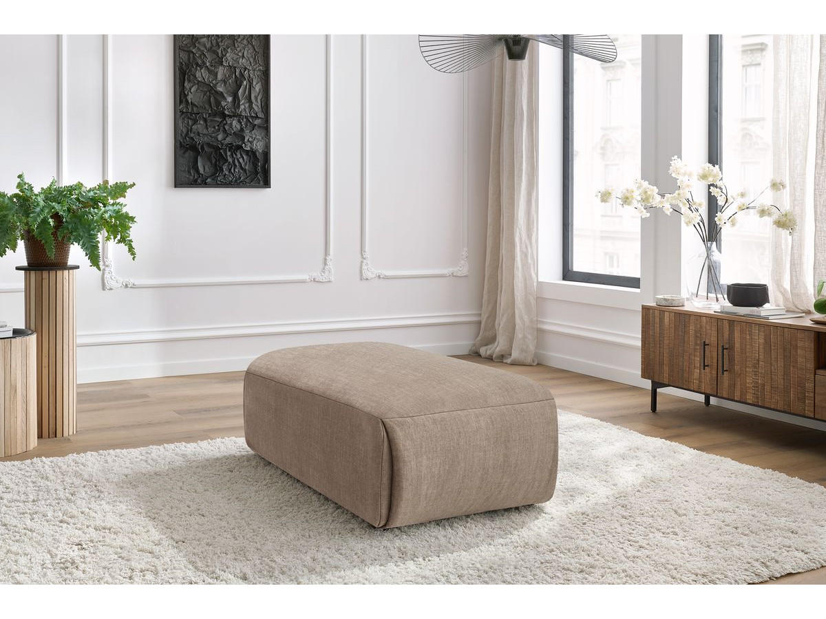 Pouf petit JEANNE velours taupe