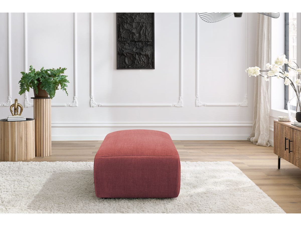 Pouf petit JEANNE velours orange — vue 5