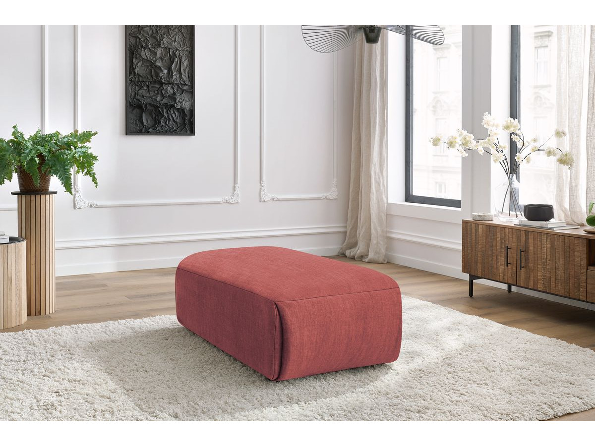 Pouf petit JEANNE velours orange