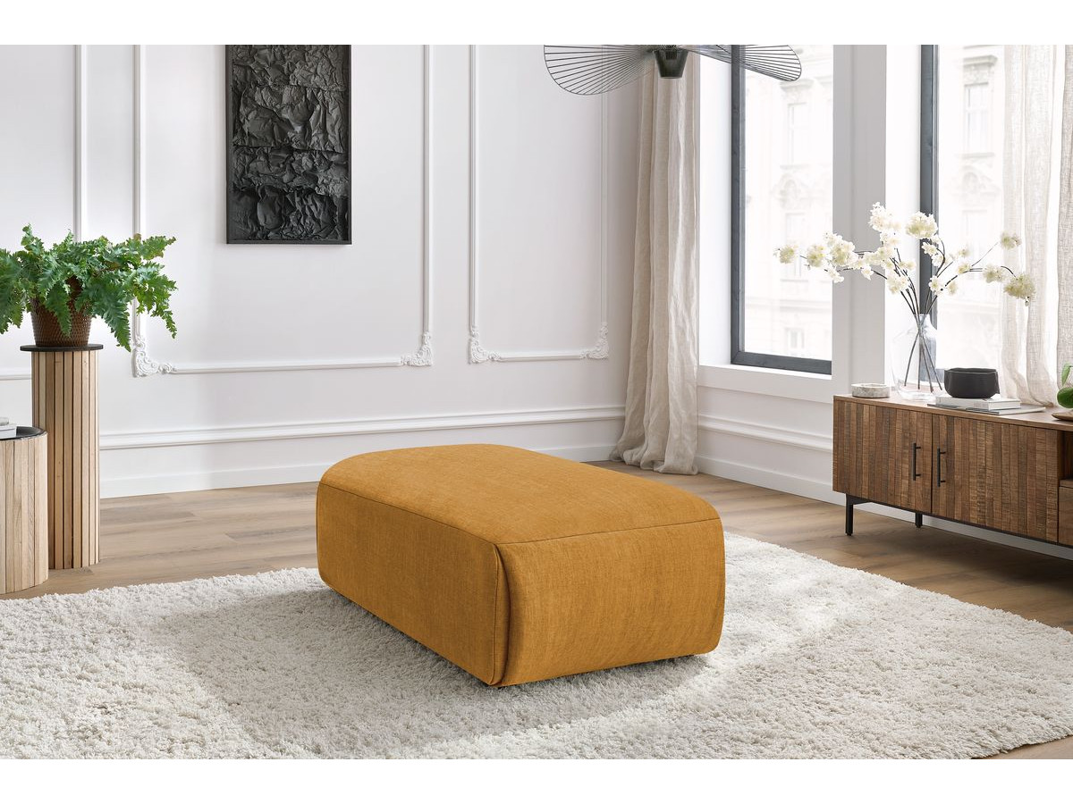 Pouf petit JEANNE velours jaune