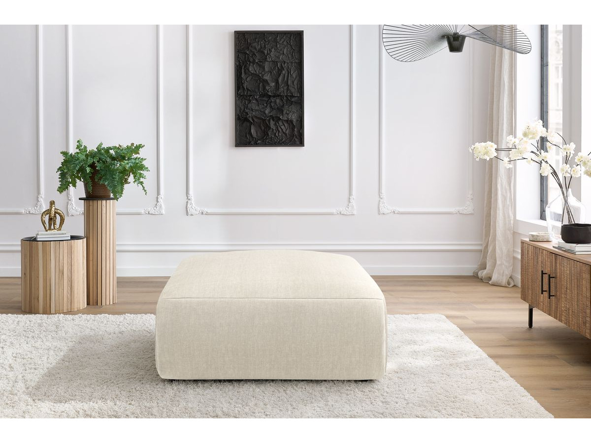 Pouf grand JEANNE velours beige — vue 5