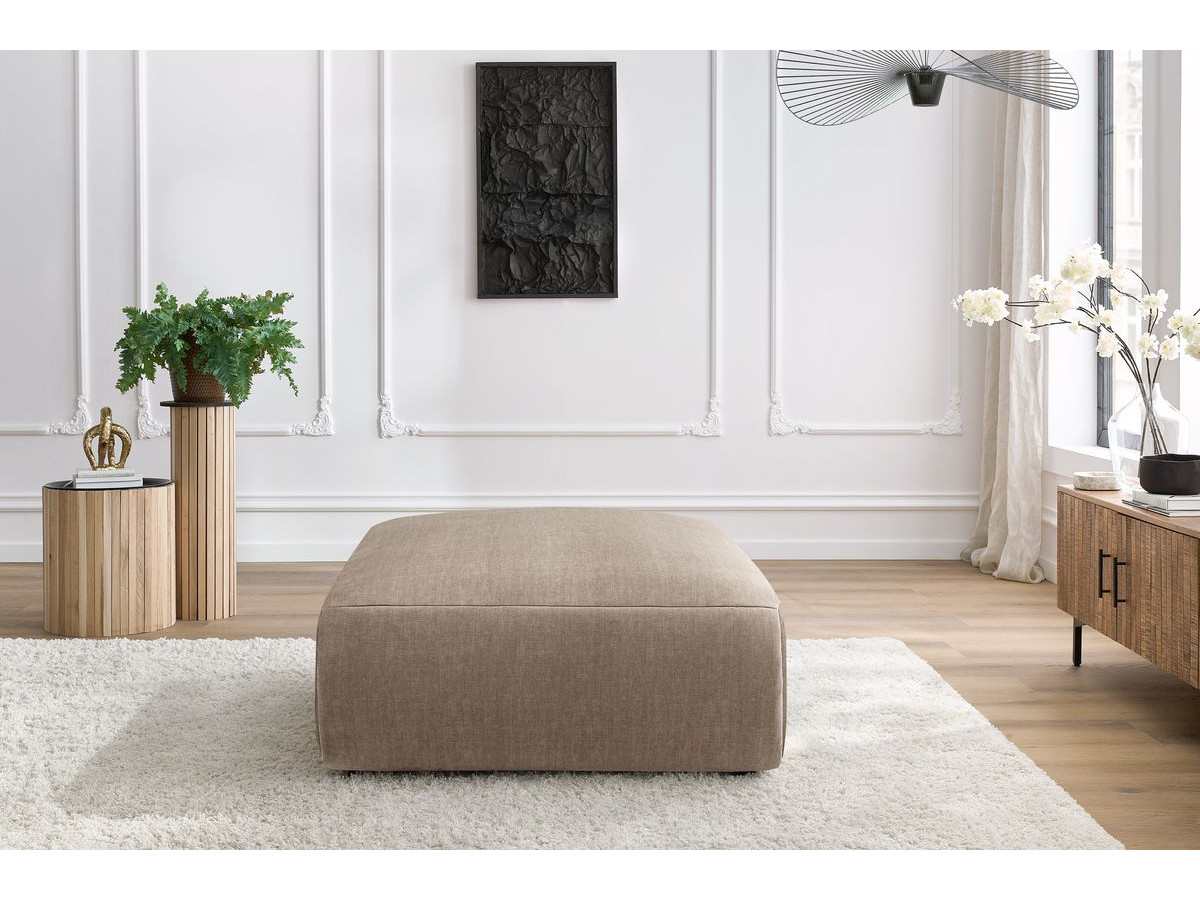 Pouf grand JEANNE velours taupe — vue 5