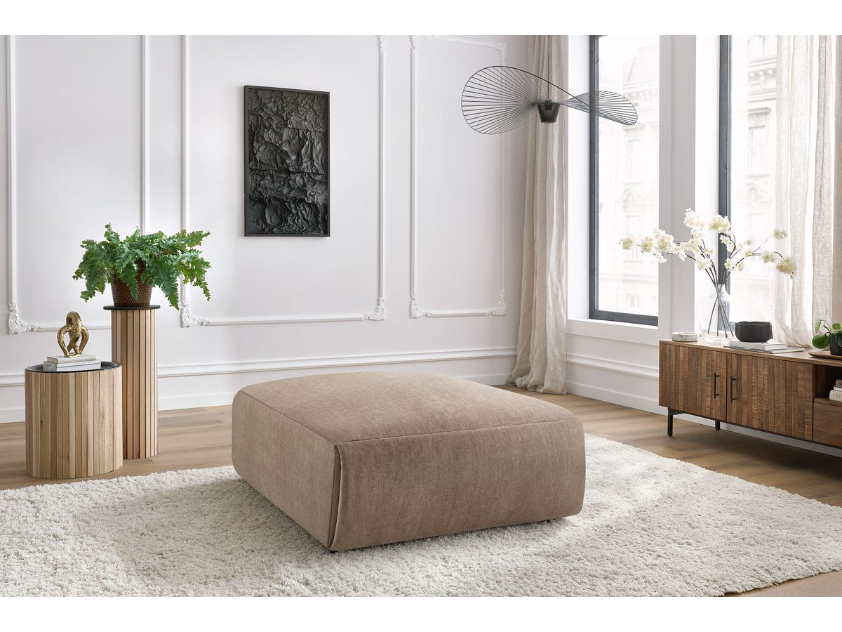 Pouf grand JEANNE tissu velours