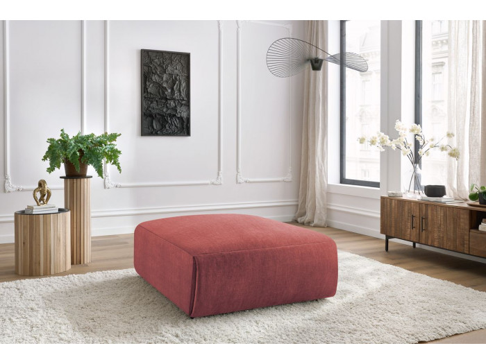Pouf grand JEANNE tissu velours