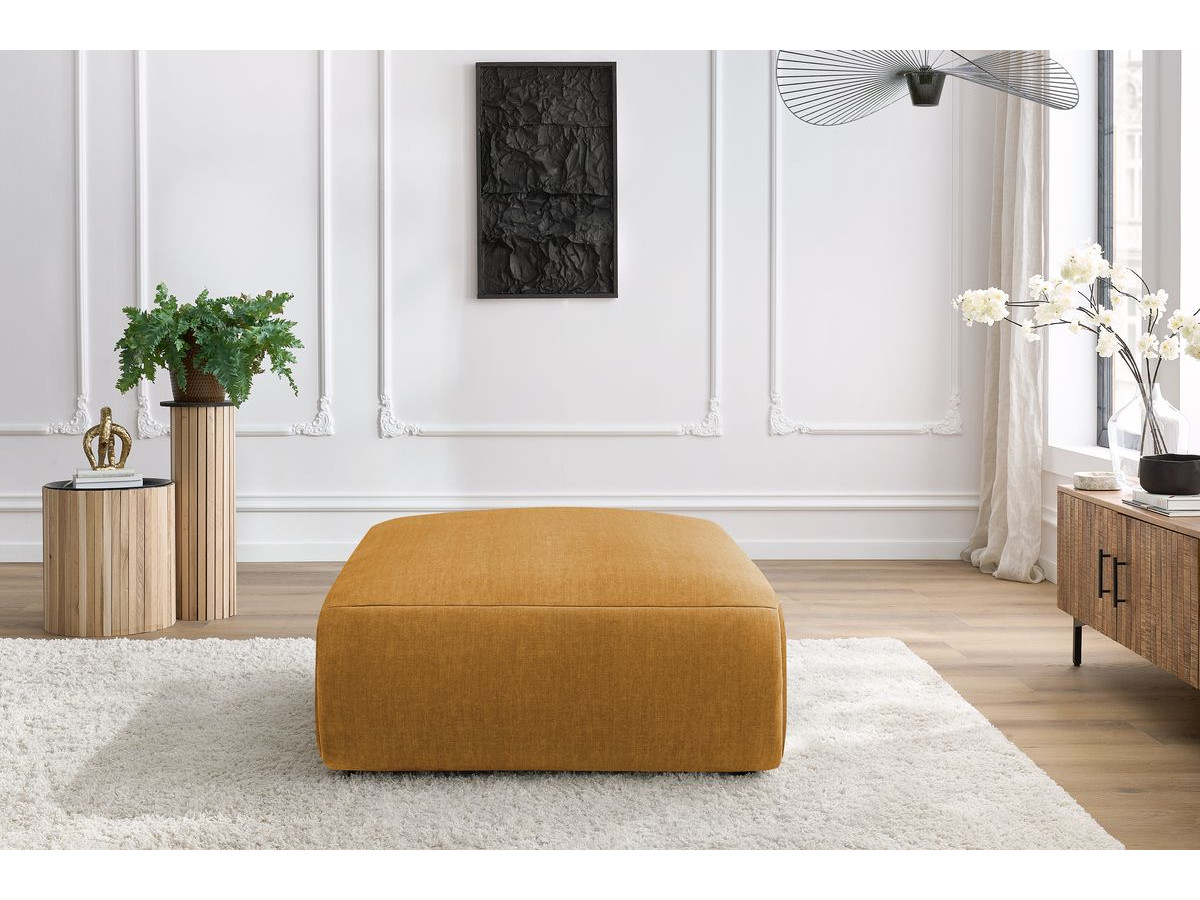Pouf grand JEANNE velours jaune — vue 5