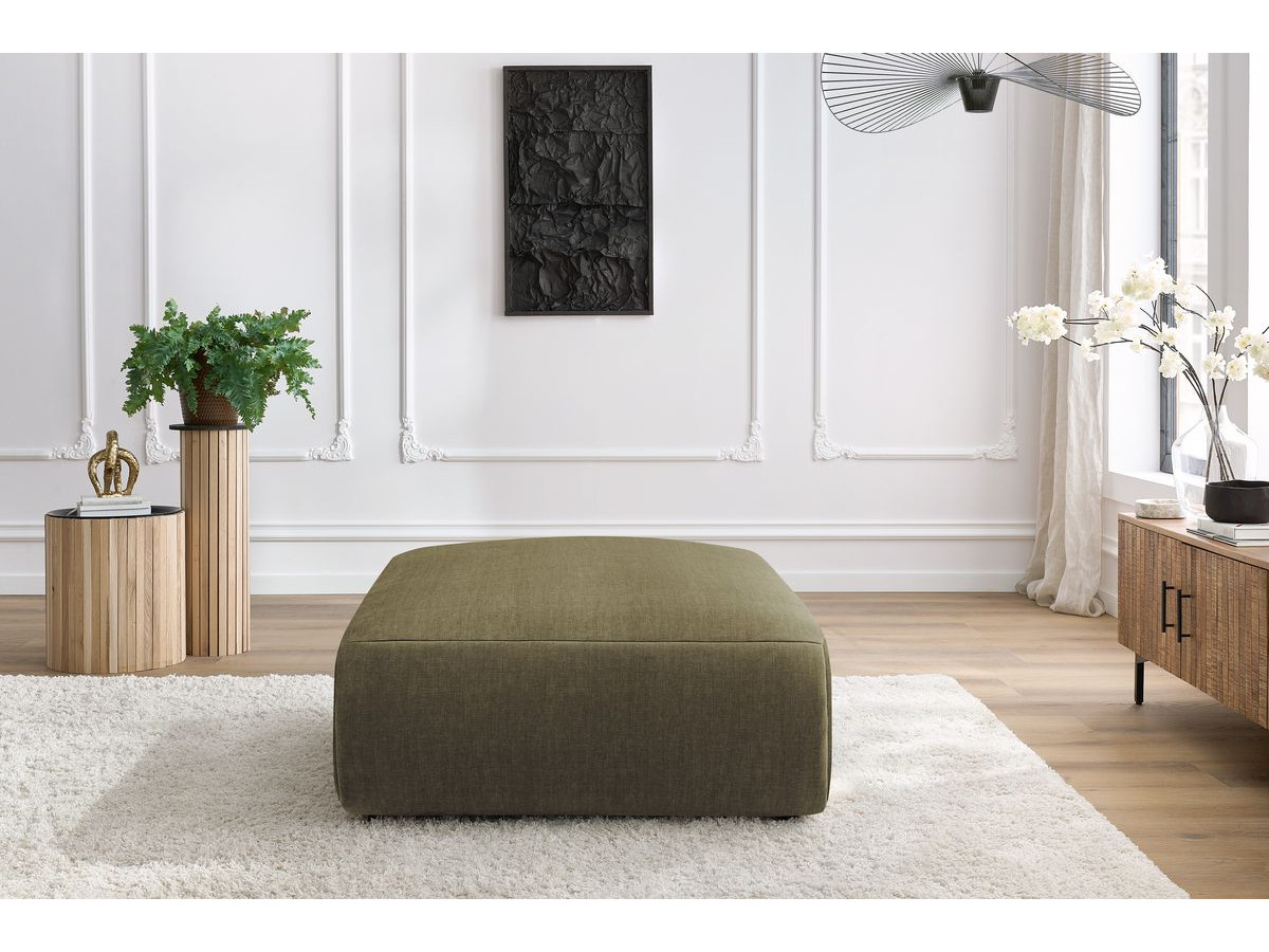 Pouf grand JEANNE velours vert — vue 5