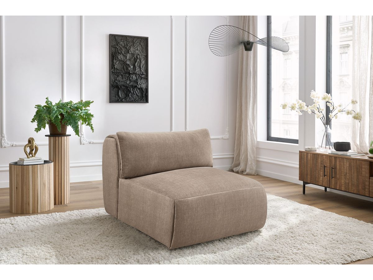 1-zits fauteuil zonder armleuningen voor modulaire bank JEANNE in fluwelen stof