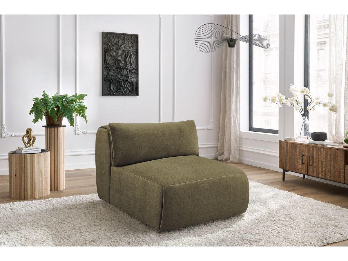 1-zits fauteuil zonder armleuningen voor modulaire bank JEANNE in fluwelen stof