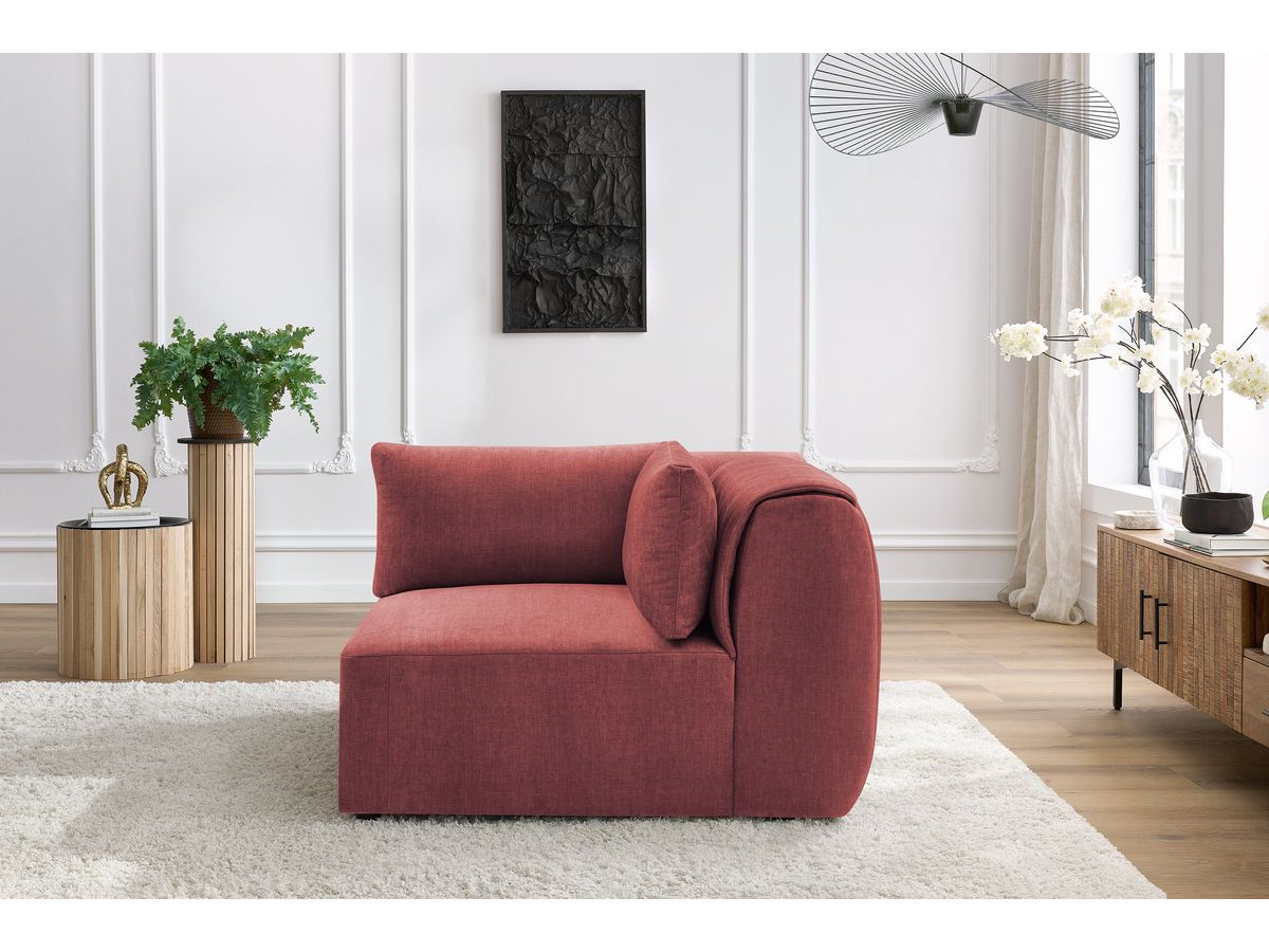 Angle pour canapé modulable JEANNE velours orange — vue 5