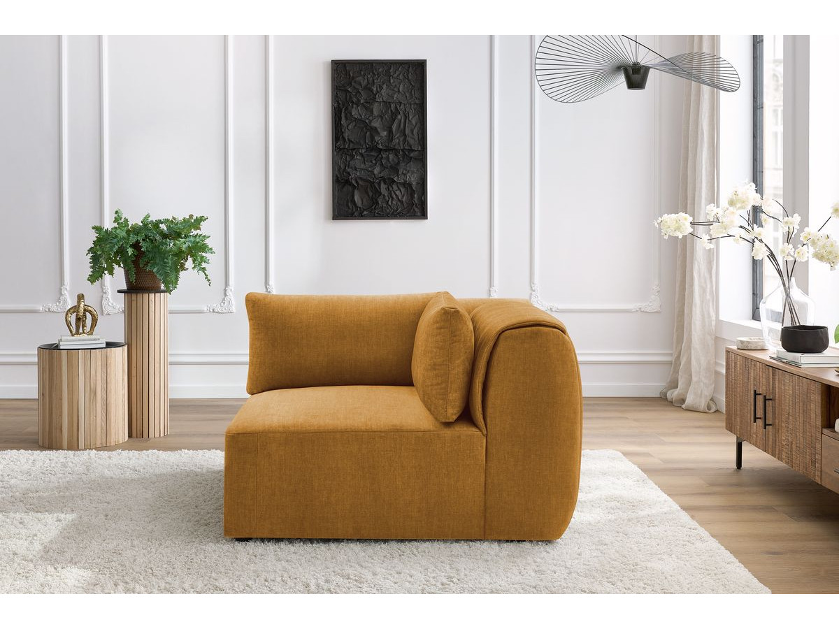 Angle pour canapé modulable JEANNE velours jaune — vue 5