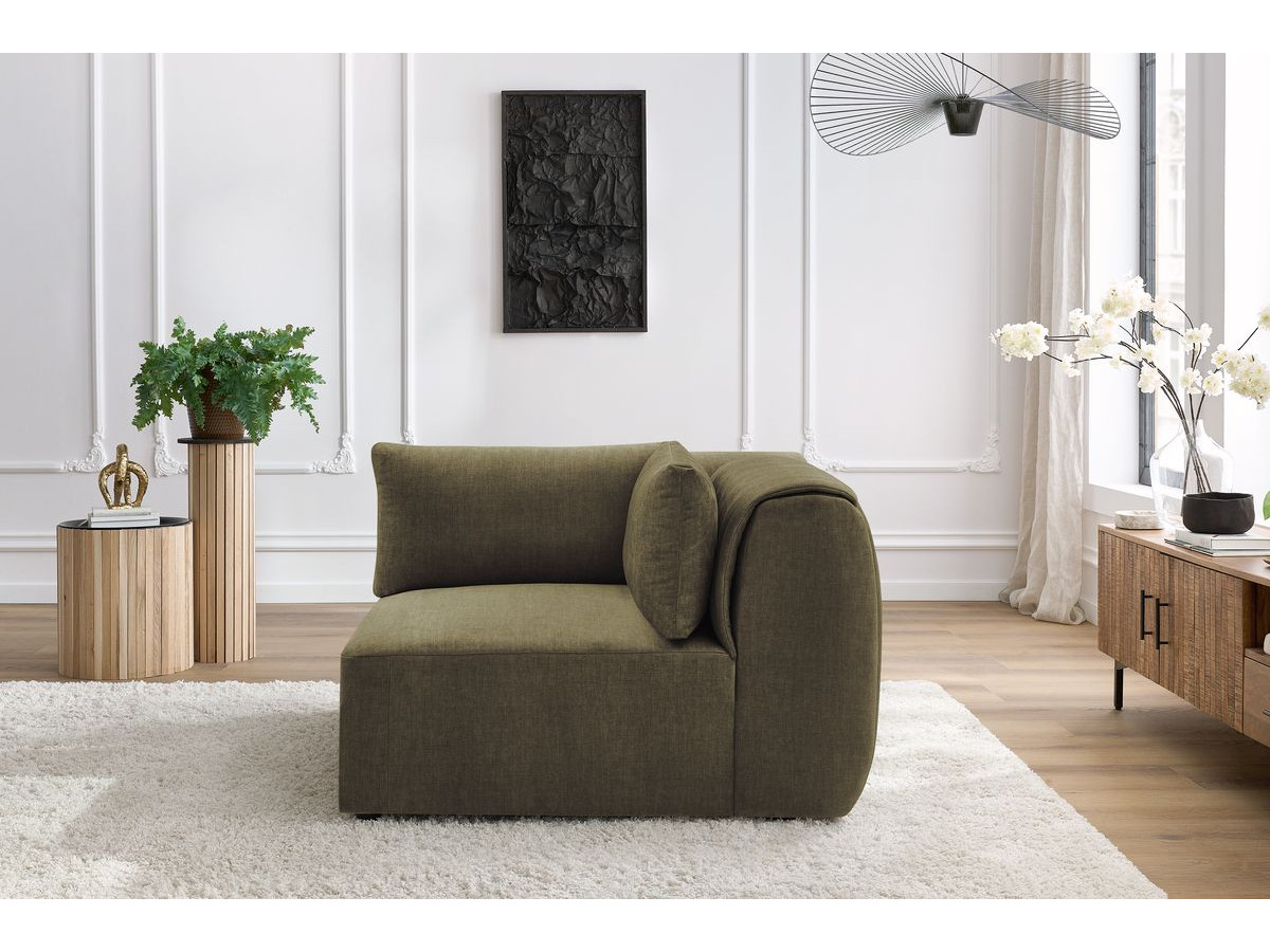 Angle pour canapé modulable JEANNE velours vert — vue 5