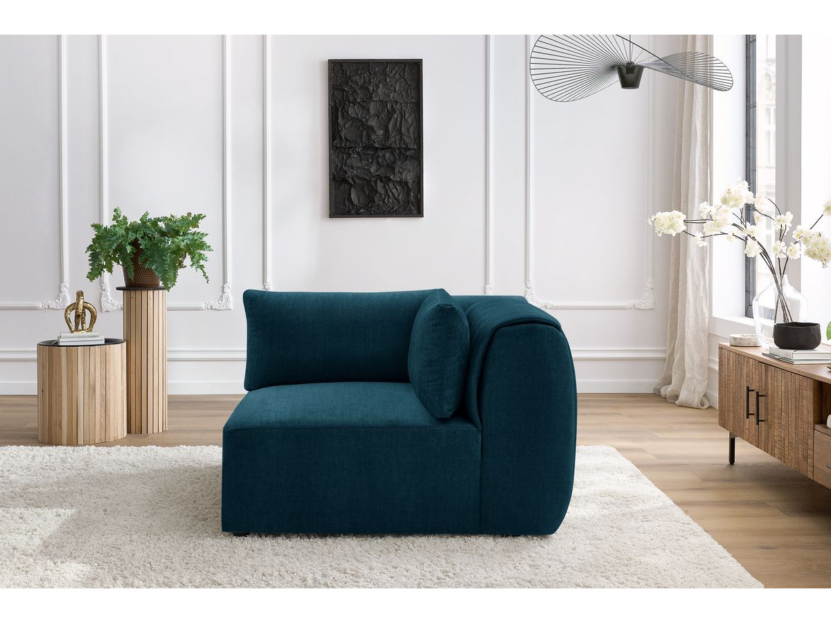 Angle pour canapé modulable JEANNE velours bleu foncé — vue 5