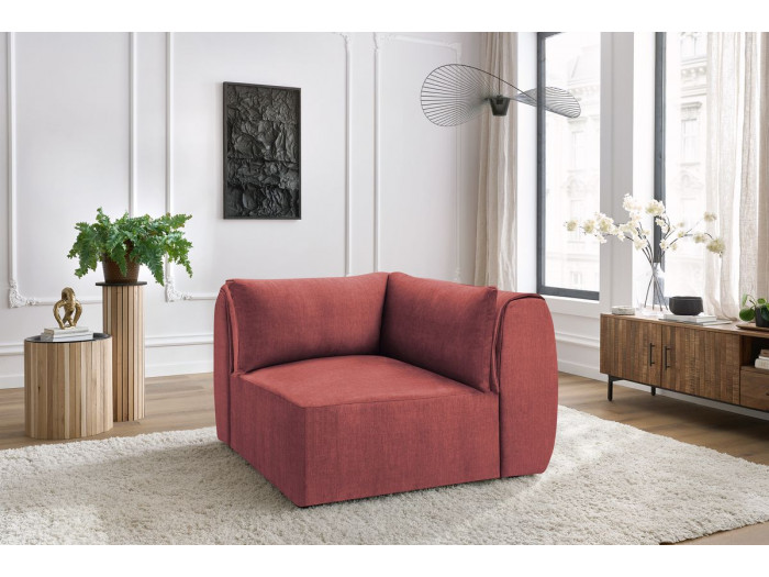 Angle réversible pour canapé modulable JEANNE tissu velours