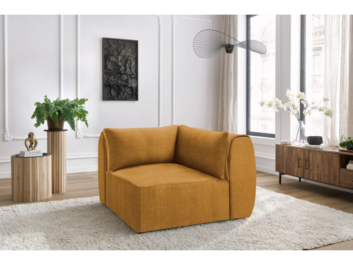 Angle réversible pour canapé modulable JEANNE tissu velours