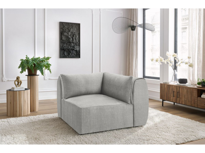 Angle réversible pour canapé modulable JEANNE tissu velours