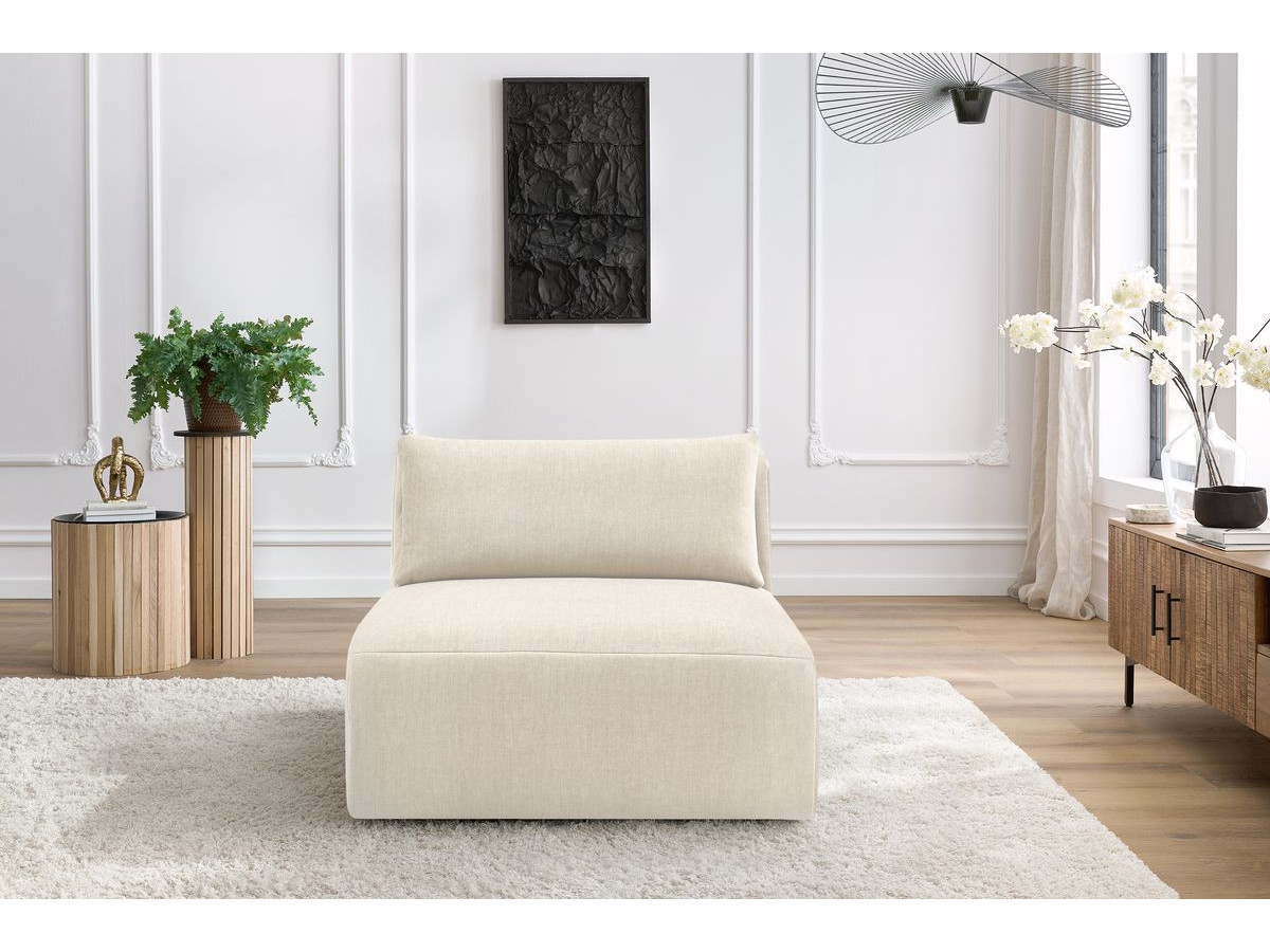 Chauffeuse 1 place sans accoudoir pour canapé modulable JEANNE velours beige — vue 5