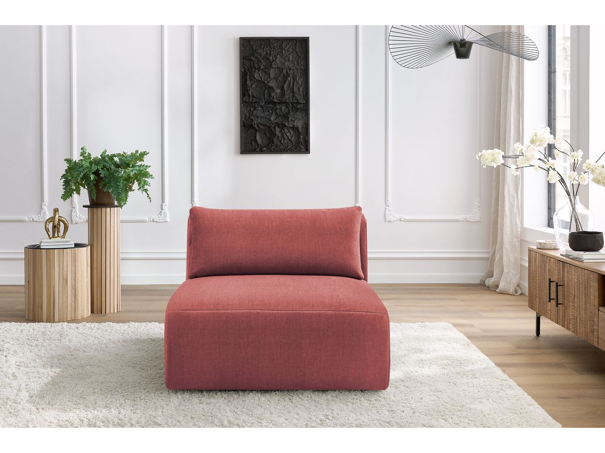 Chauffeuse 1 place sans accoudoir pour canapé modulable JEANNE velours orange — vue 5