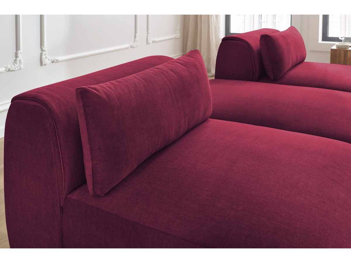 JEANNE vaste 3-zits rechte bank in fluwelen stof