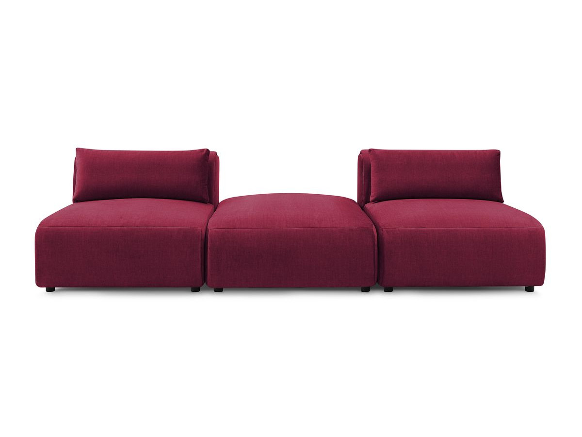 JEANNE vaste 3-zits rechte bank in fluwelen stof