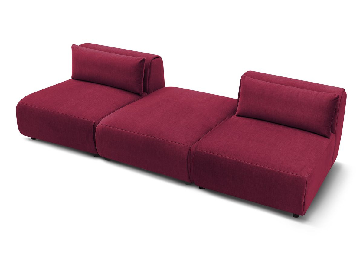 JEANNE vaste 3-zits rechte bank in fluwelen stof