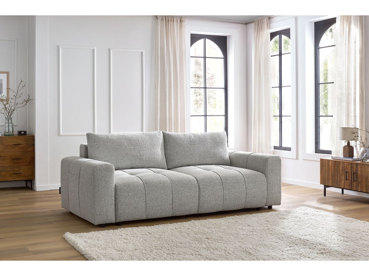 Canapé droit convertible coffre ARSENE gris clair — vue 5