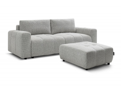 Canapé droit convertible coffre ARSENE avec pouf