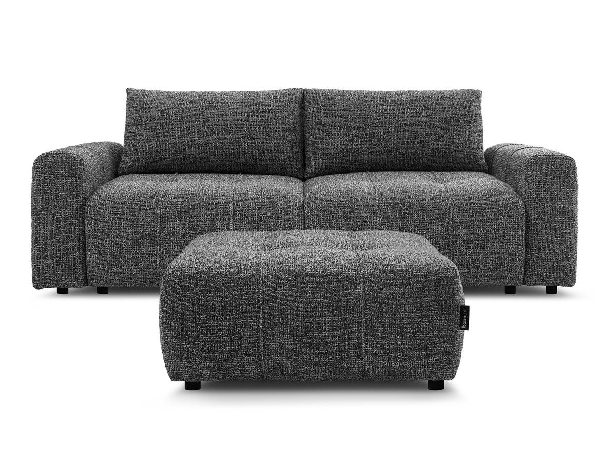 Canapé droit convertible coffre ARSENE avec pouf