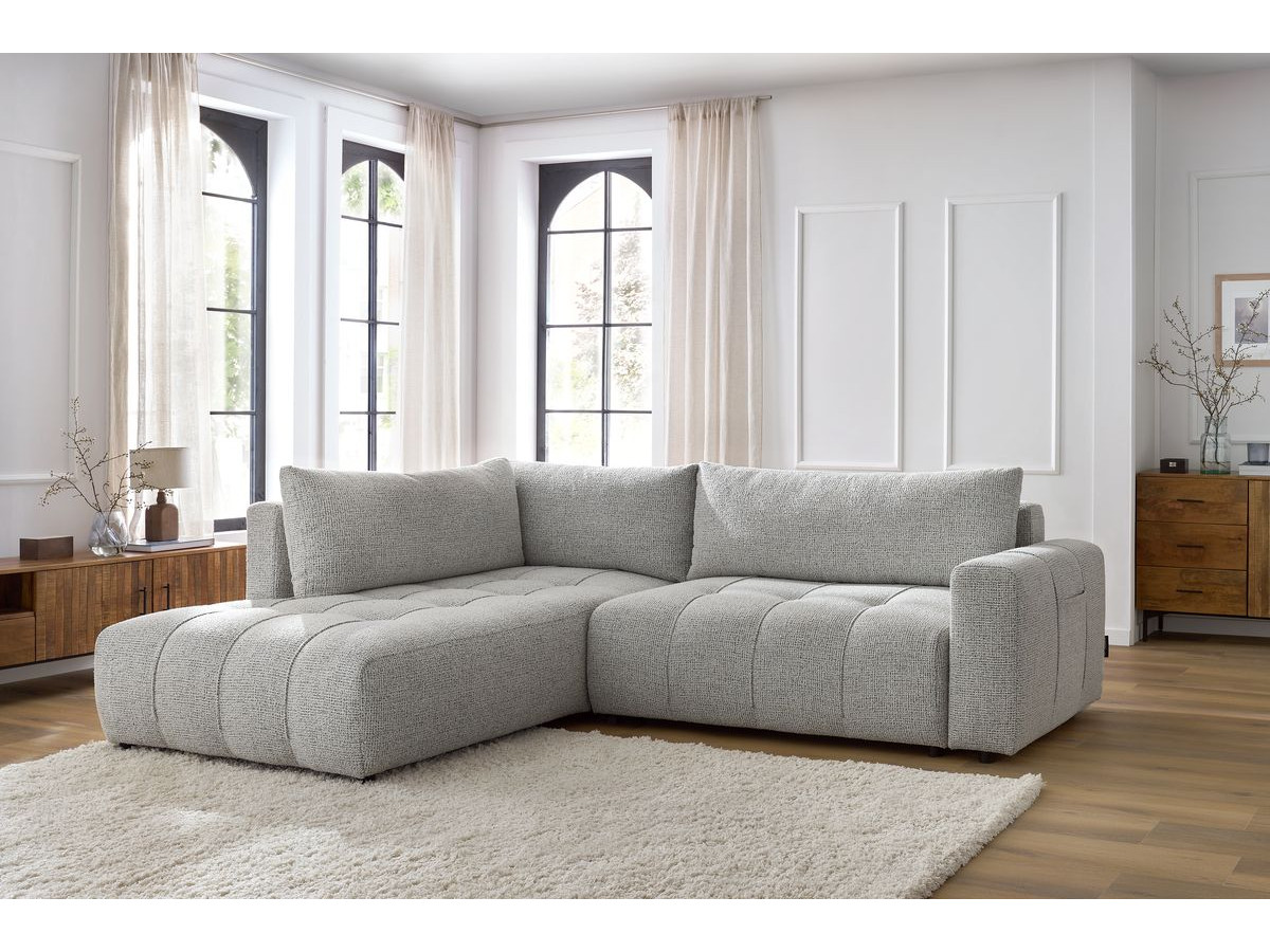 Canapé d'angle L convertible coffre ARSENE gris clair angle gauche BOBOCHIC 3 places - Vue supplémentaire 3