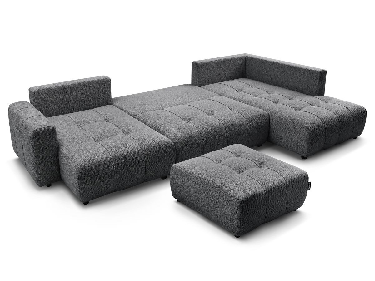 ARSENE panoramische slaapbank met opbergvak en poef