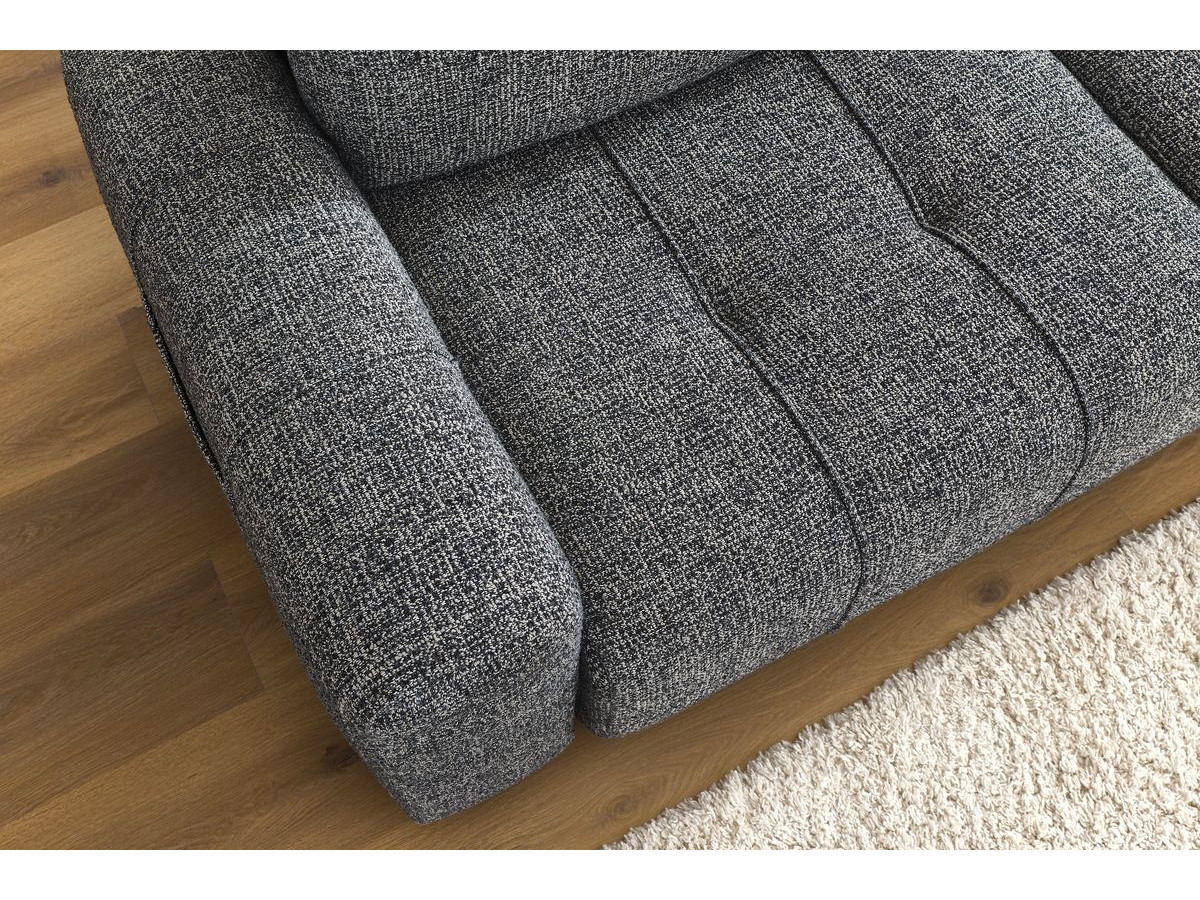 Canapé d'angle L convertible coffre ARSENE avec pouf